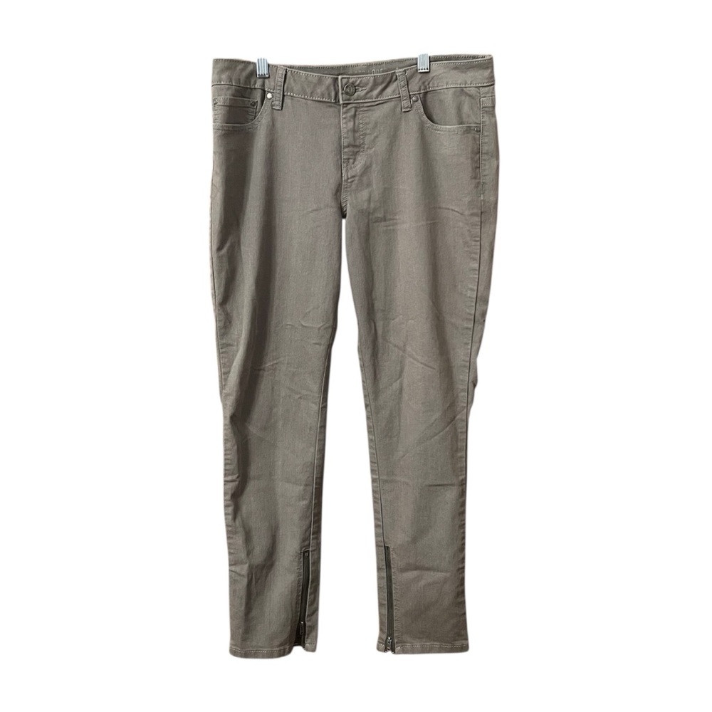 Jennifer Lopez Gray 12 Pants Straight Jeans Stretch 5 Pocket Zipper Ankles